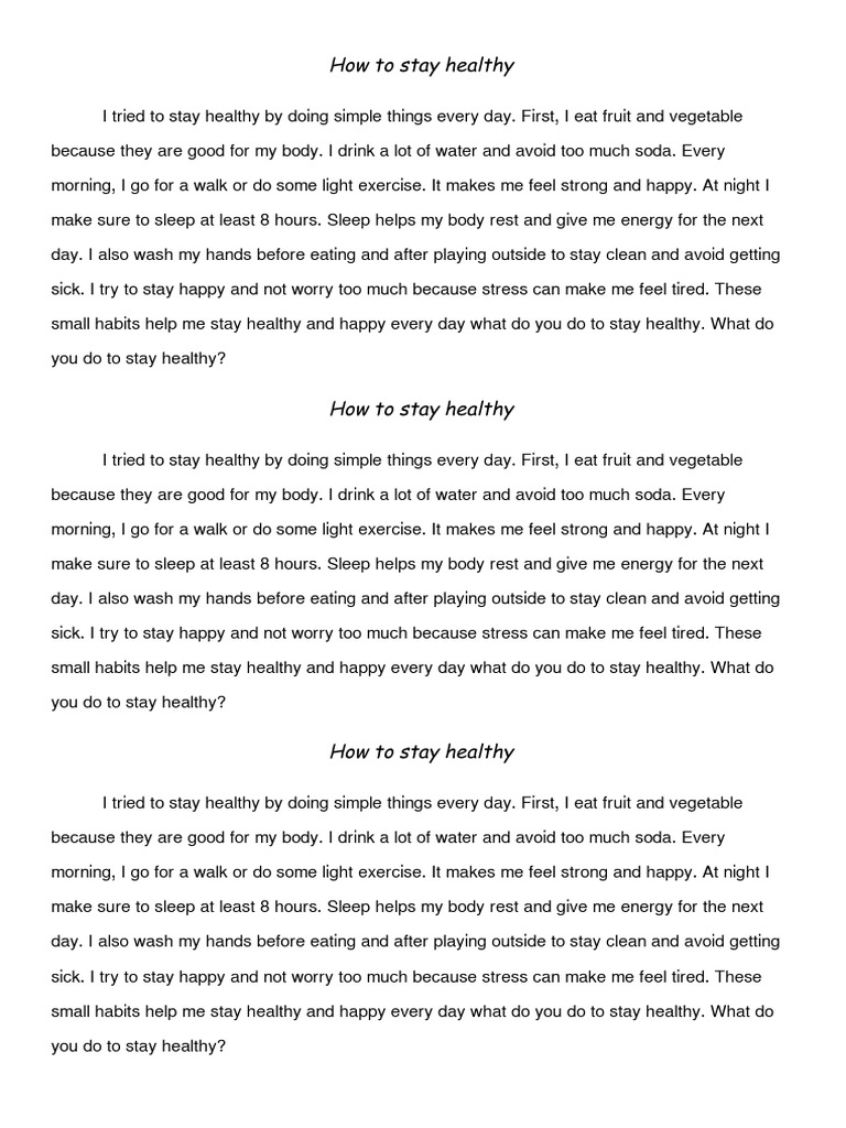 How To Stay Healthy | PDF