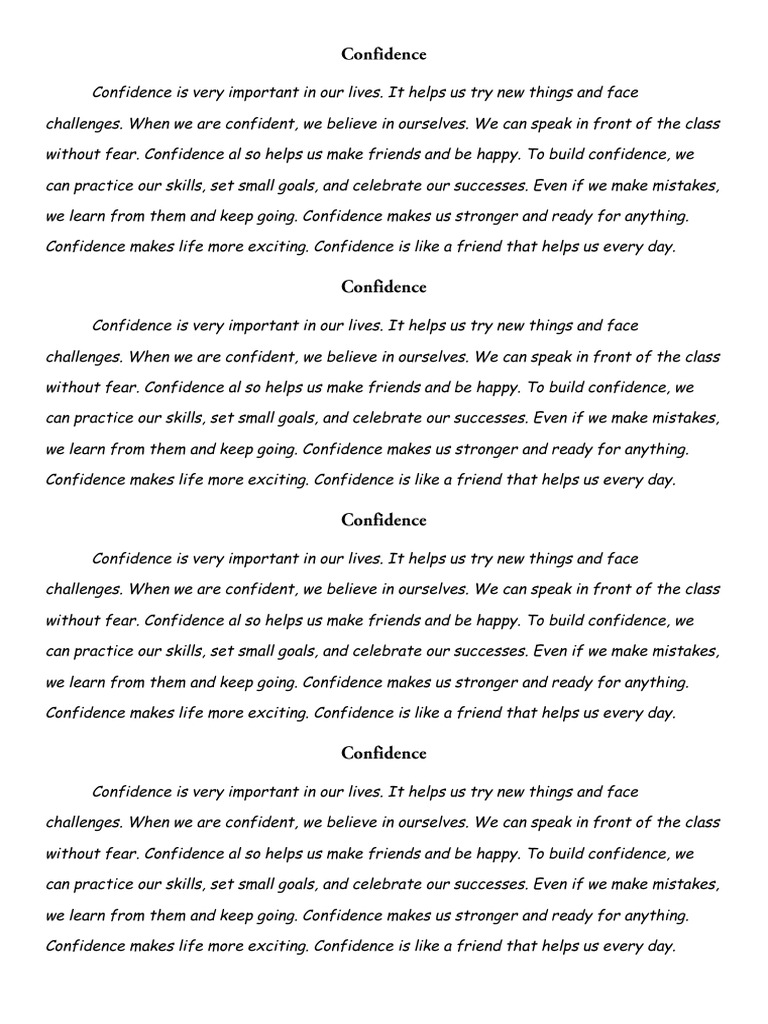 Building Confidence for Success | PDF