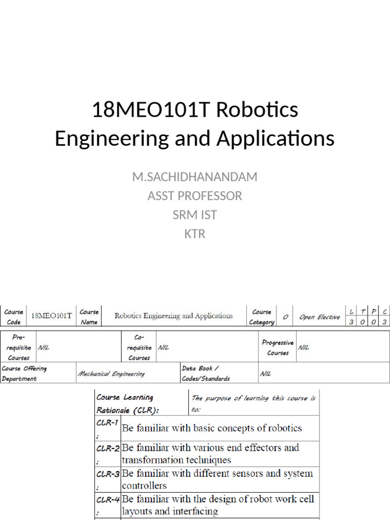 Robot Introduction Class | PDF