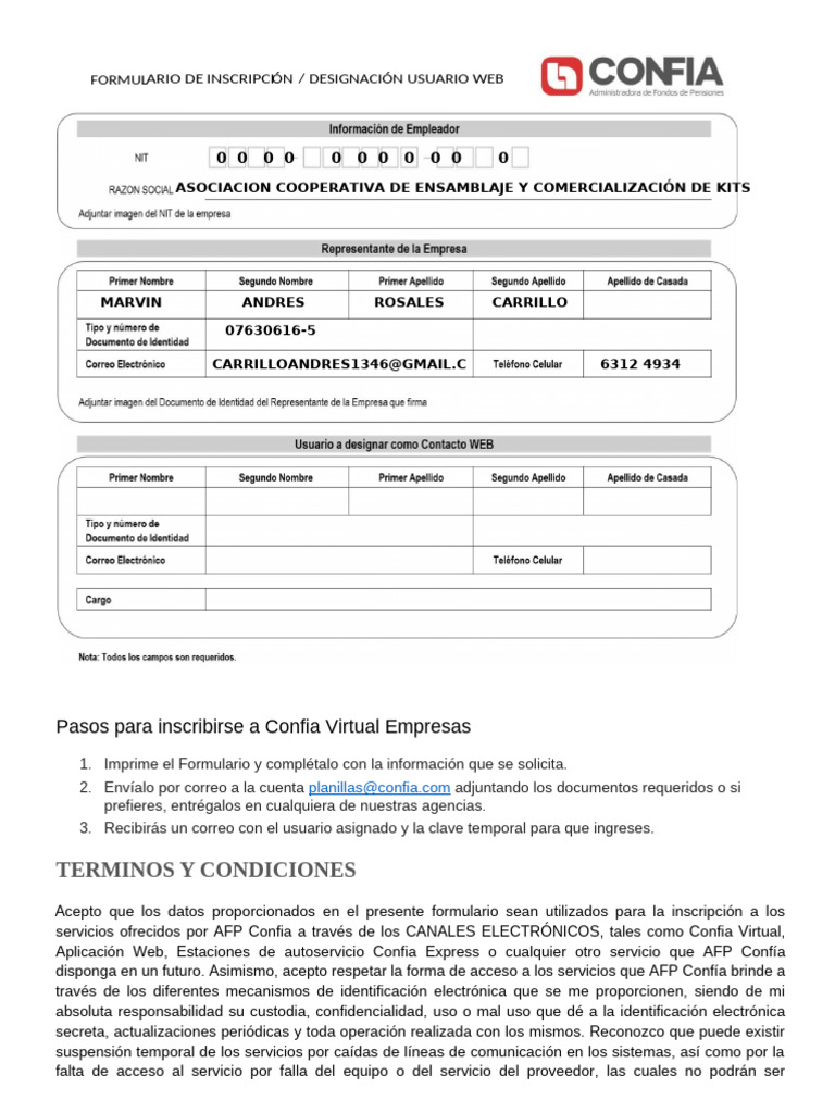 Inscripción a Confia Virtual Empresas | PDF | Usuario (informática ...
