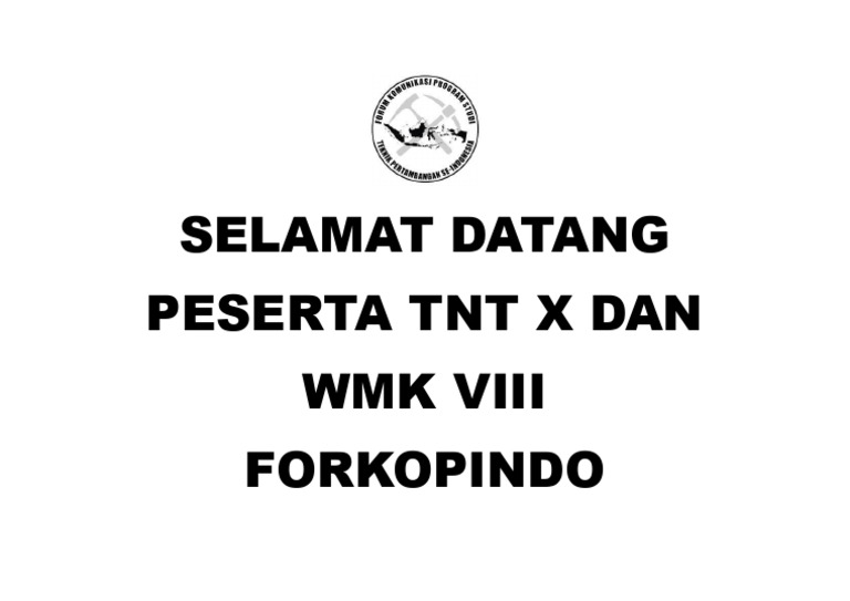Selamat Datang Peserta Forkopindo | PDF