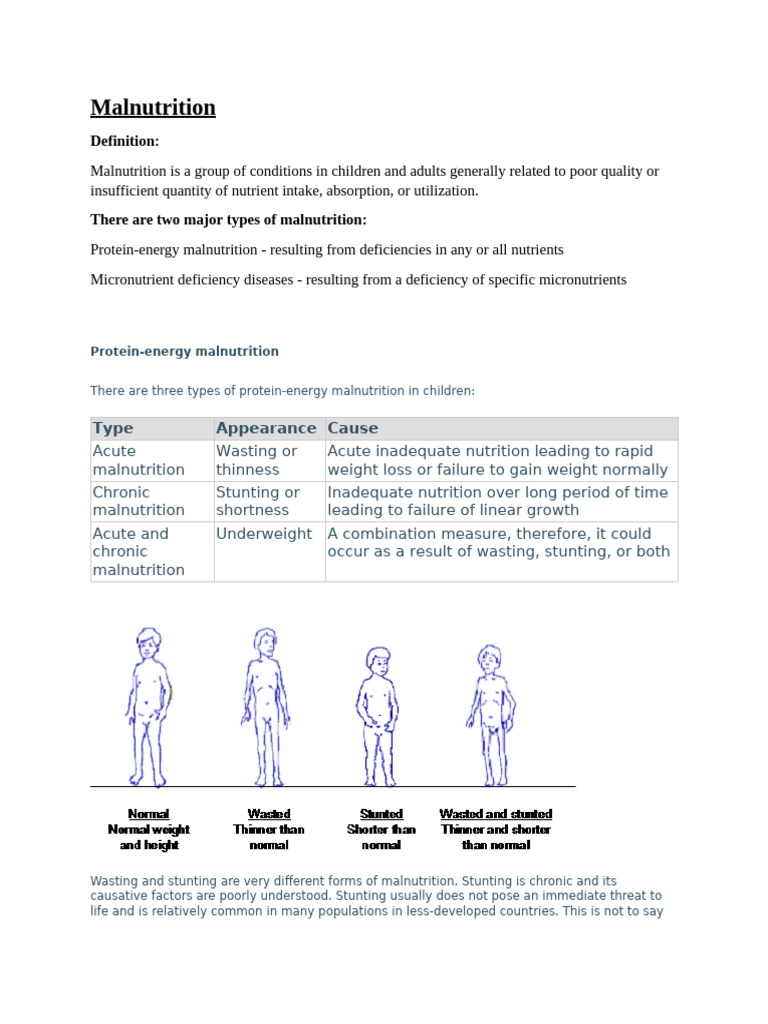 Understanding Malnutrition Types and Effects | PDF | Malnutrition ...