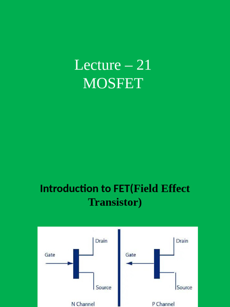 MOSFET Overview and Characteristics | PDF | Field Effect Transistor ...