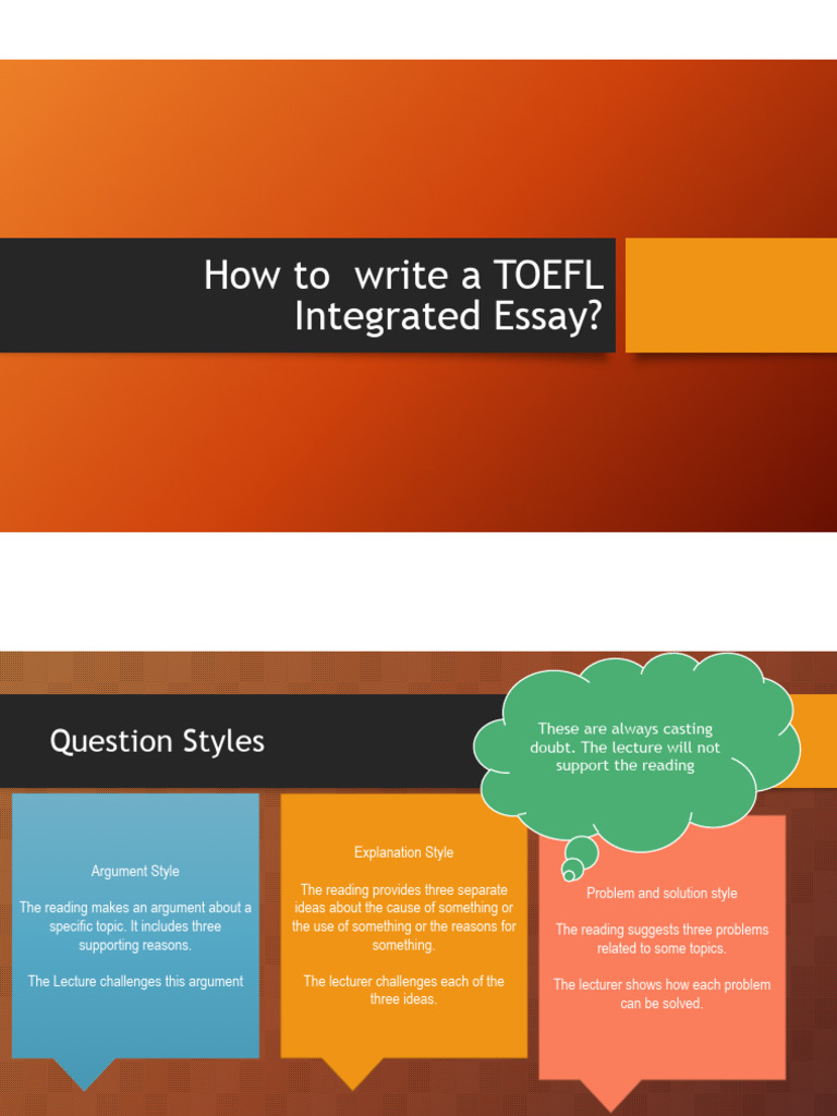 How To Write A TOEFL Integrated Essay | PDF