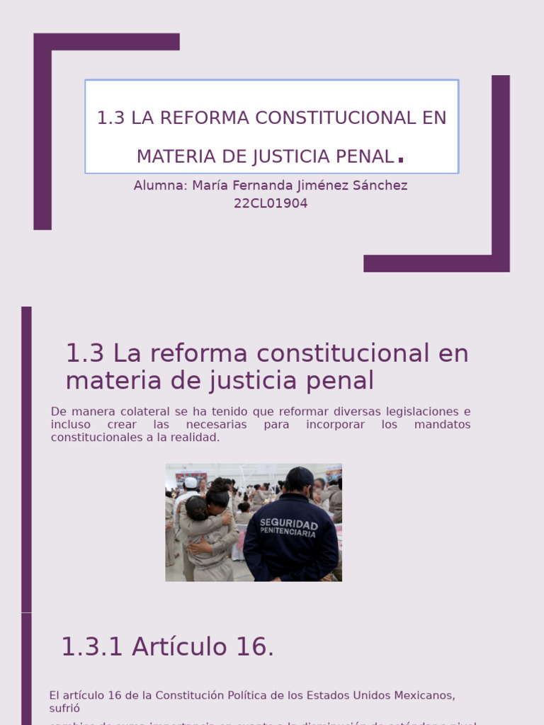 Reforma Constitucional en Justicia Penal | PDF