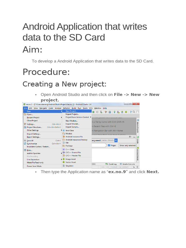 Android App for SD Card Data Writing | PDF | Android (Operating System ...
