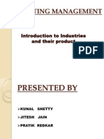 Marketing Management: Introduction To Industries and Their Product