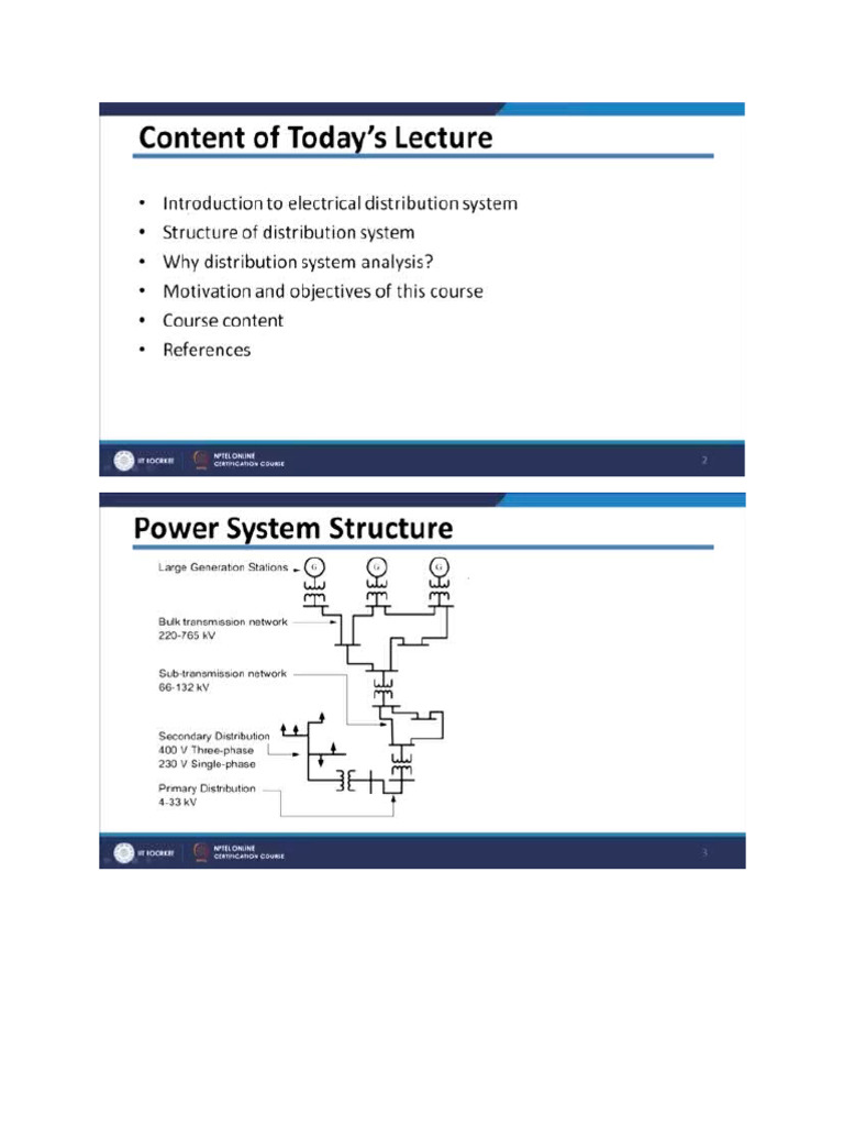IIT Rorki Introduction To Electrical Distribution System | PDF