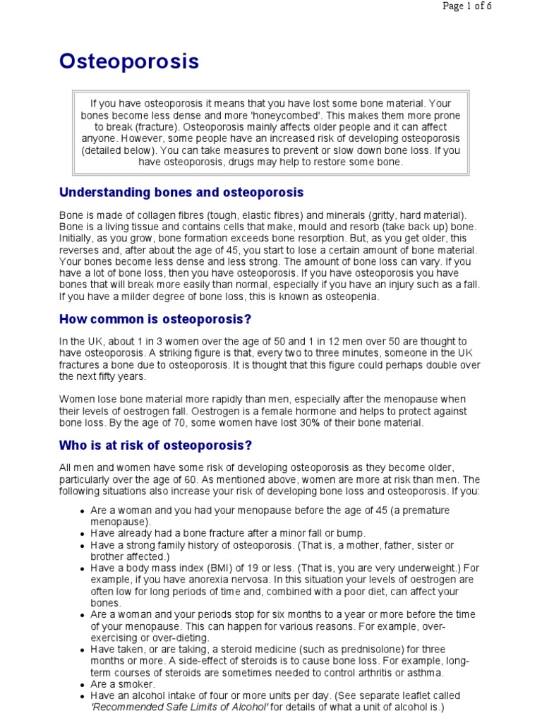 Osteoporosis classification picture
