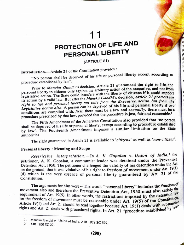 5.2 Right To Life and Personal Liberty | PDF