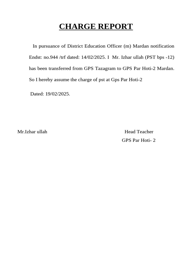 Charge Report | PDF
