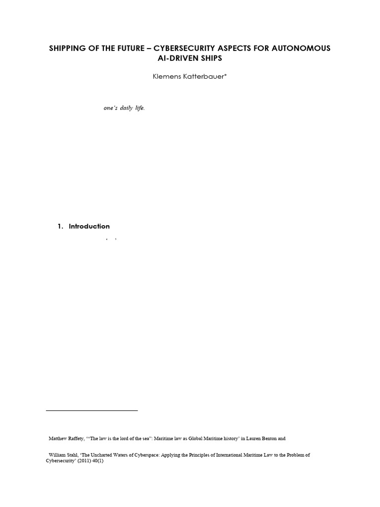 Cybersecurity for Autonomous Ships | PDF | Artificial Intelligence ...