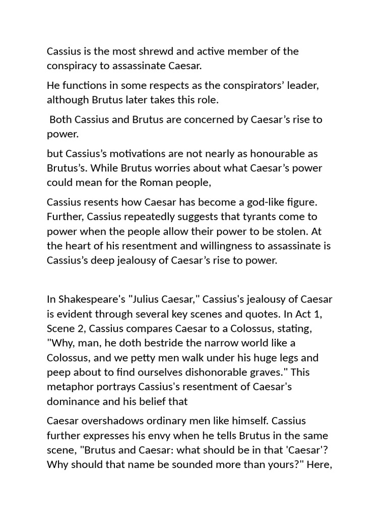 Cassius | PDF | Julius Caesar