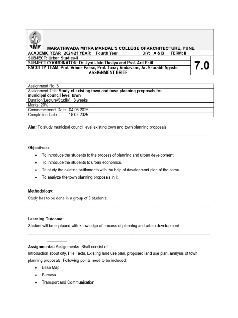 Urban Studies Assignment: Town Planning Analysis | PDF | Urbanization ...