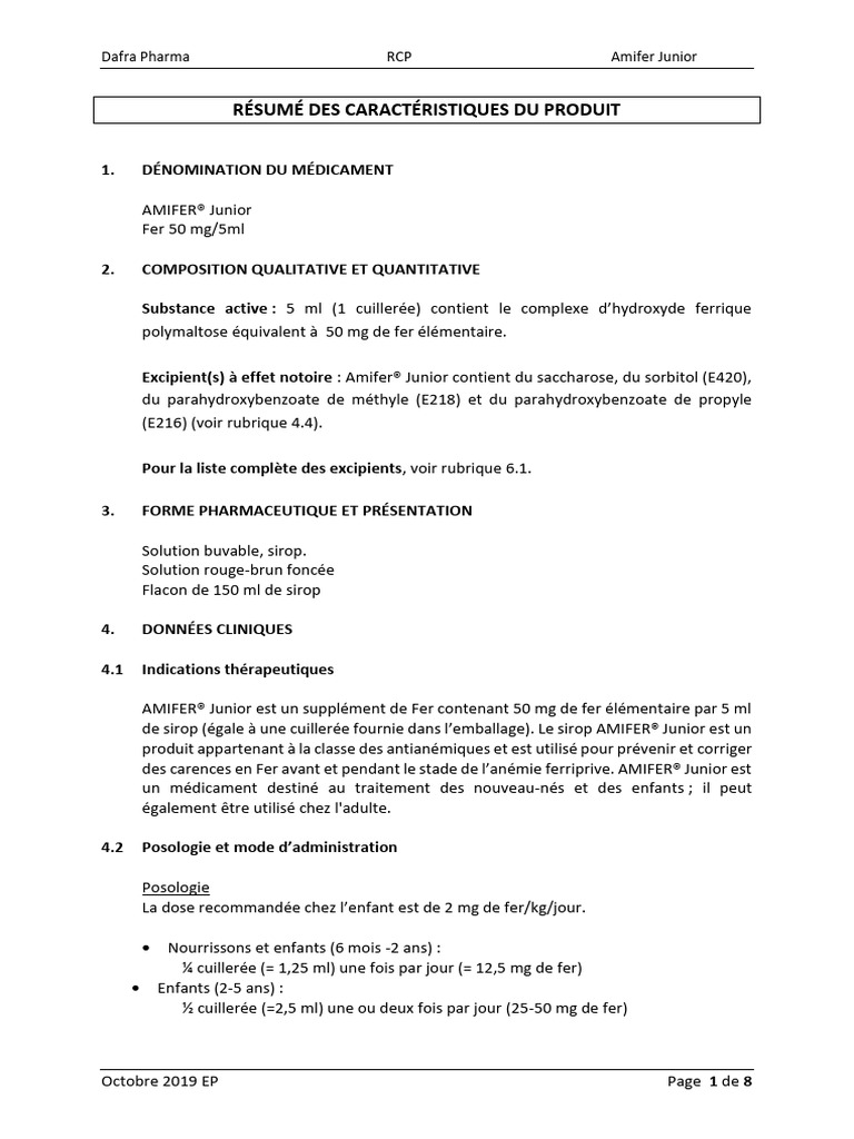 AMIFER Junior RCP | PDF | Anémie | Spécialités médicales