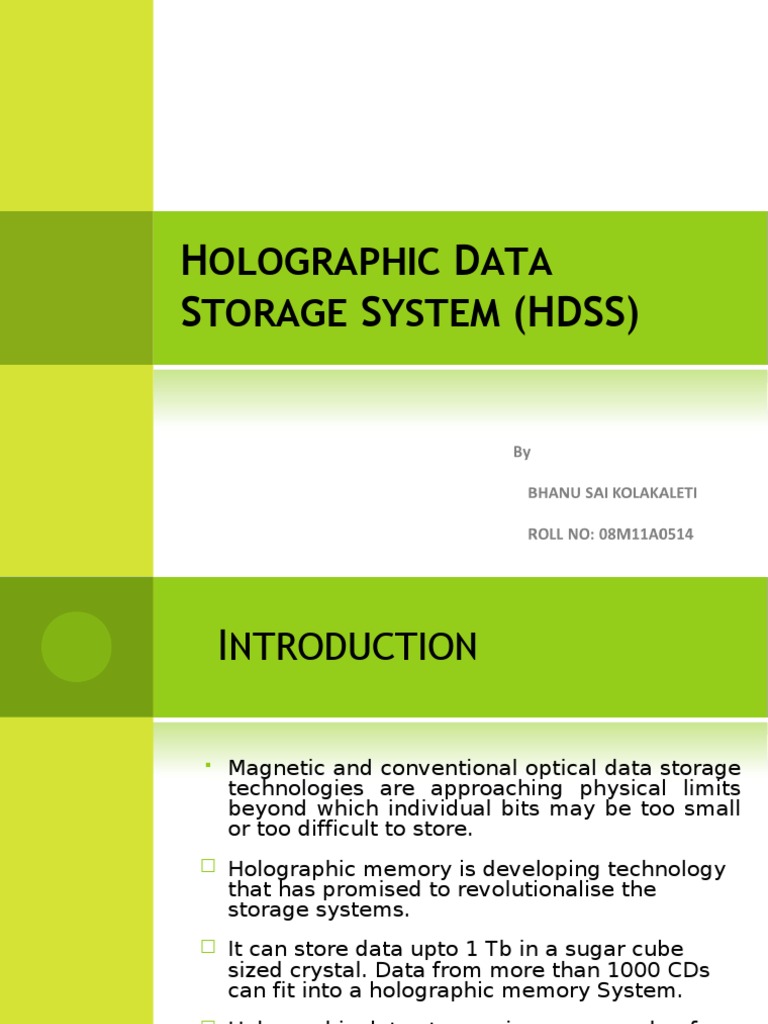 Holographic Data Storage Systems PDF Holography Information Storage