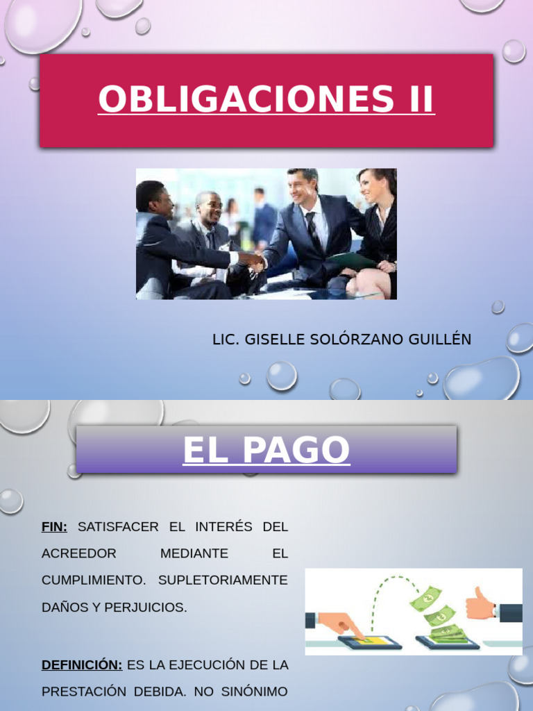 Obligaciones y Pago en Derecho Civil | PDF | Pagos | Subrogación