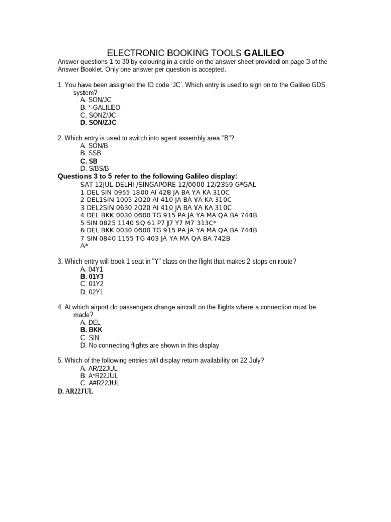 Galileo Practice Test Guide | PDF