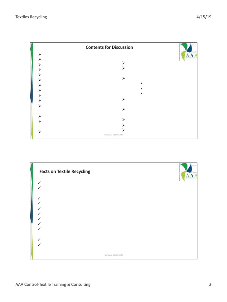 Textile Recycling: Processes and Benefits | PDF