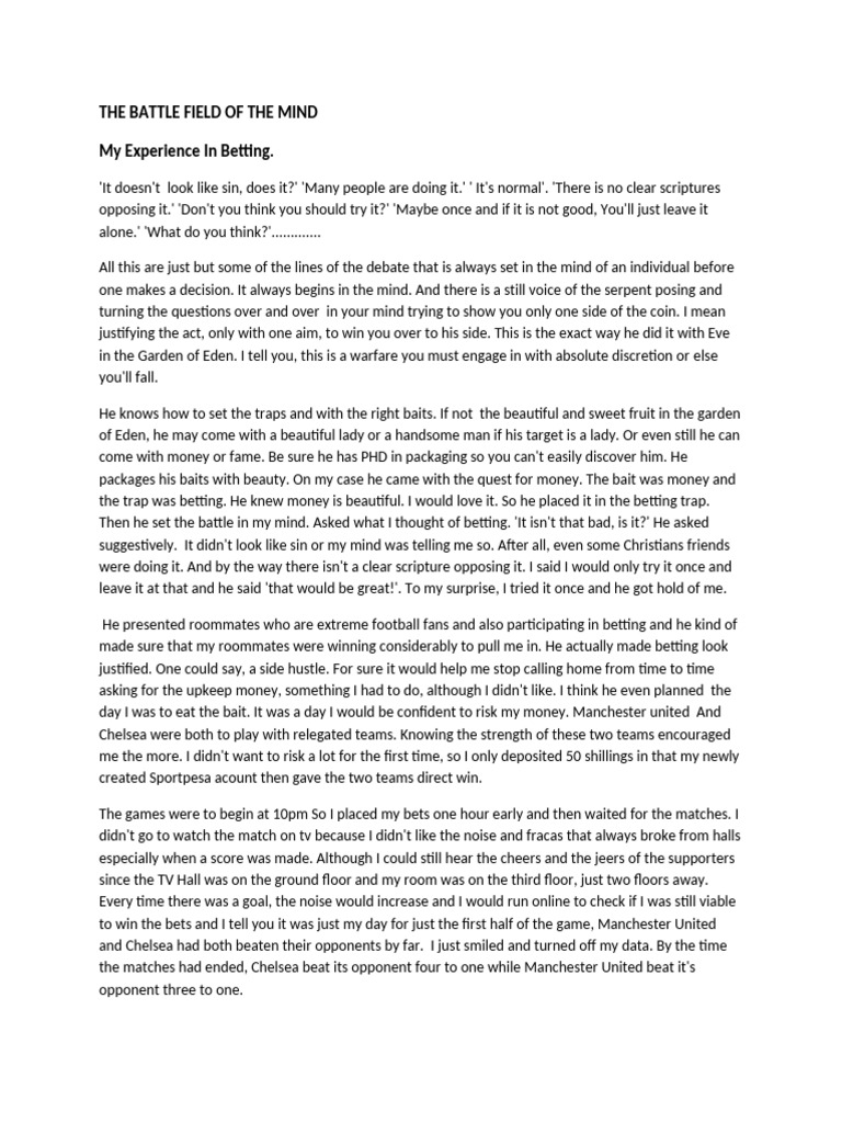Battle Field of The Mind | PDF | Bible | Jesus