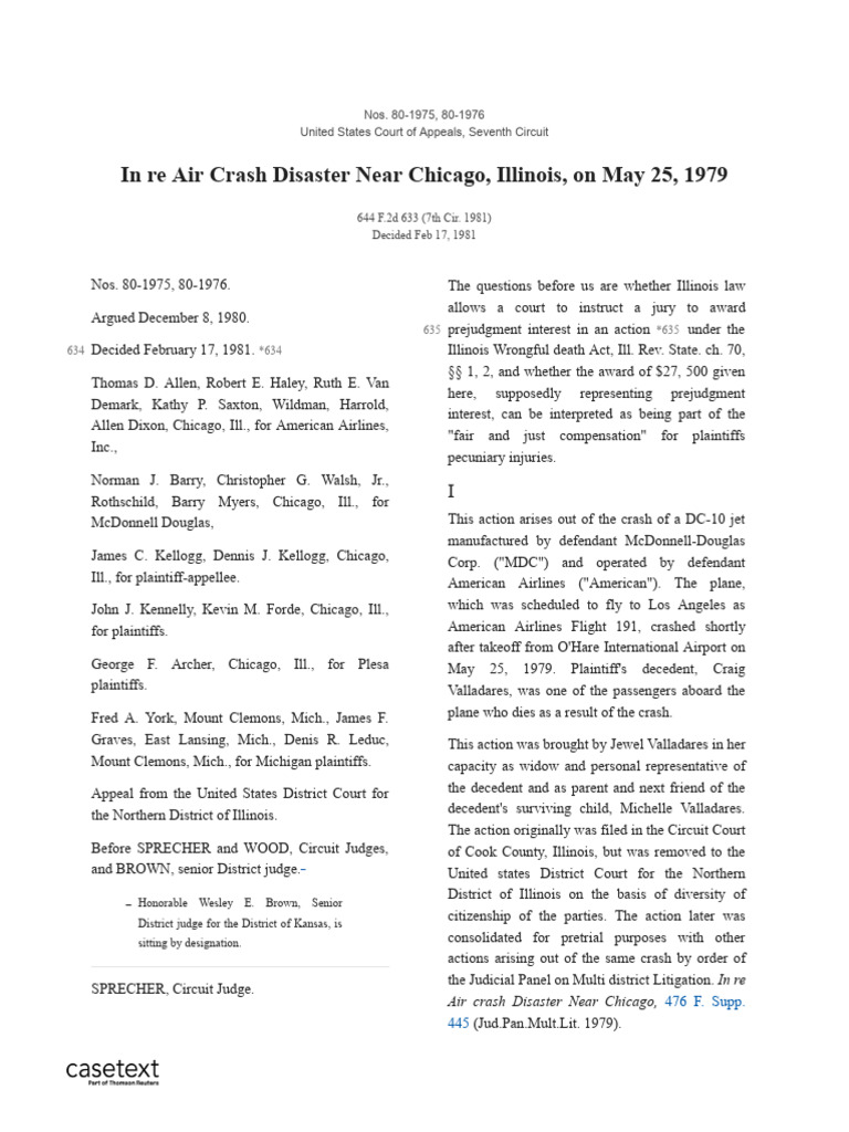 Air Crash Case: Prejudgment Interest Ruling | PDF | Damages | Interest