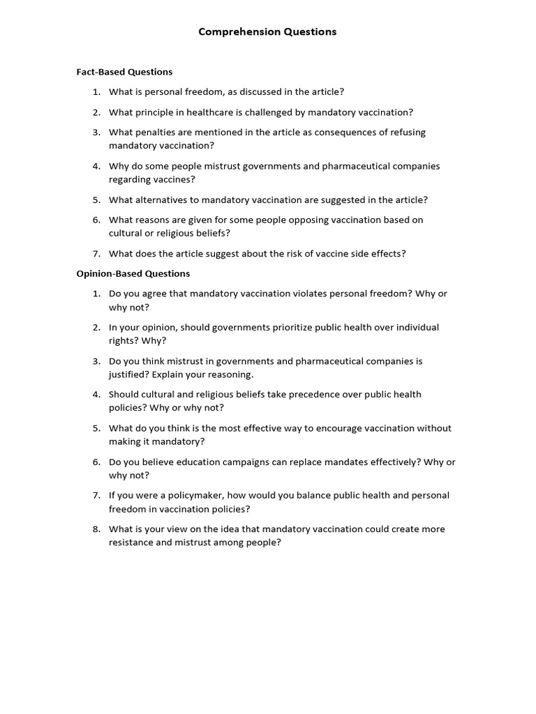 Fact-Based Questions | PDF | Vaccination | Vaccines