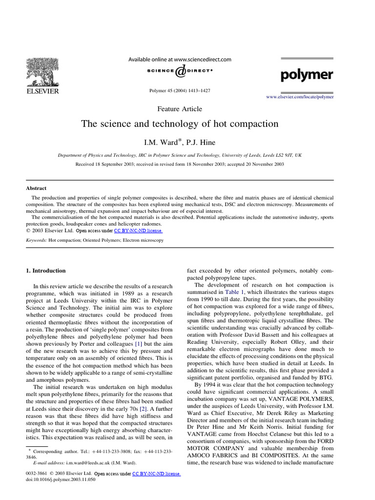 Hot Compaction of Polymer Composites | PDF | Composite Material | Polymers