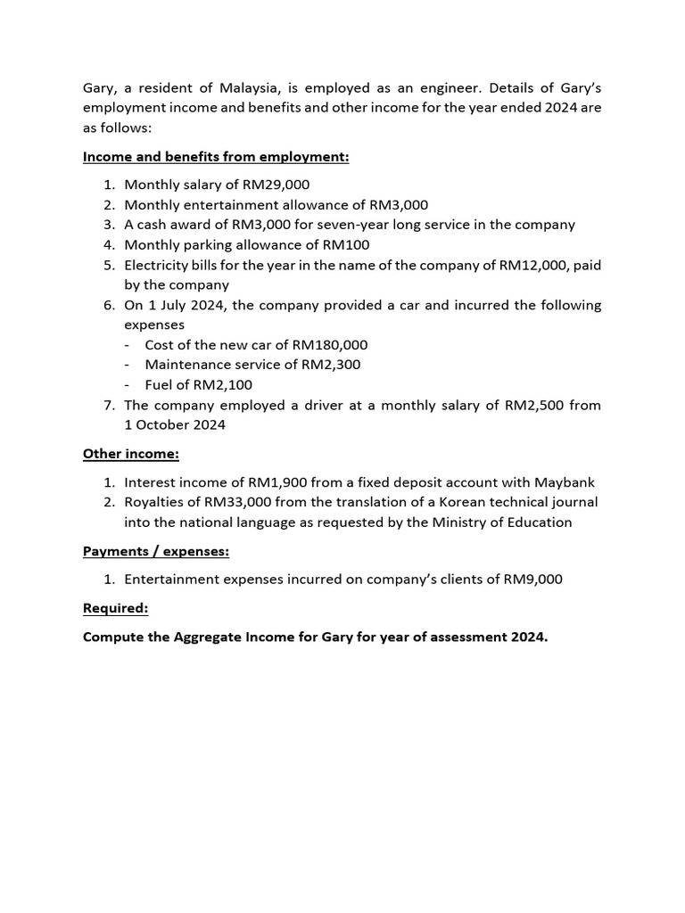 Gary's 2024 Income Calculation Guide | PDF