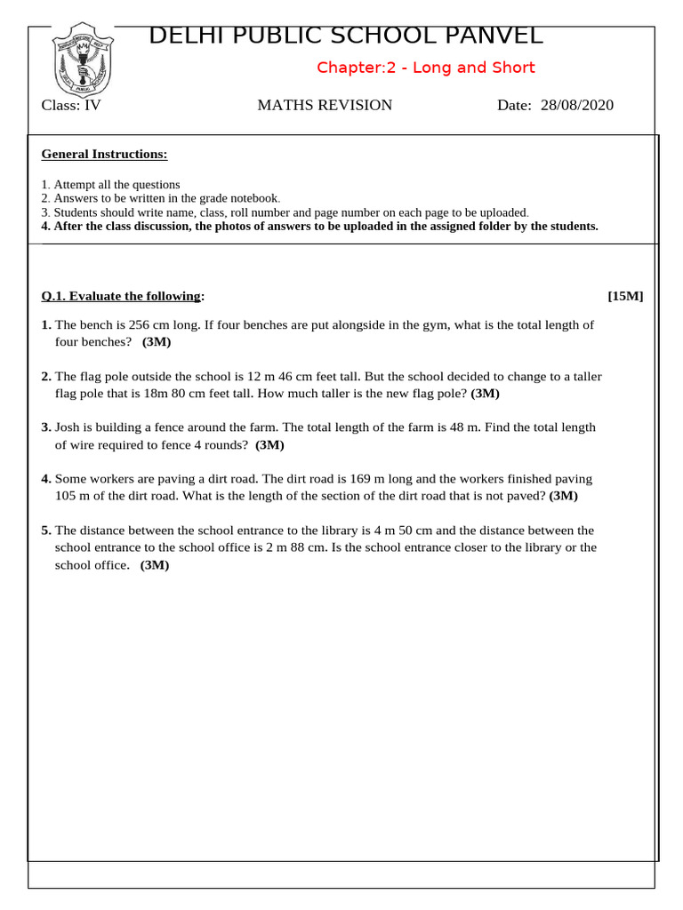 Converting 256 cm in Maths Revision | PDF