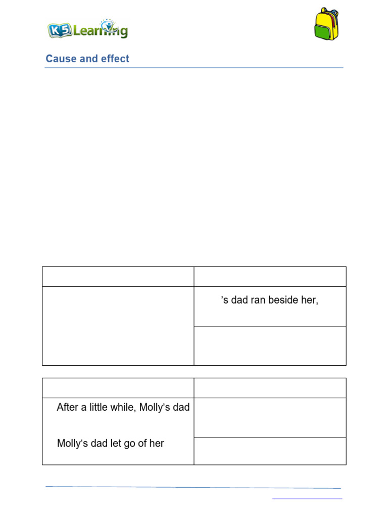 Grade 2 Cause and Effect Worksheet | PDF | Learning