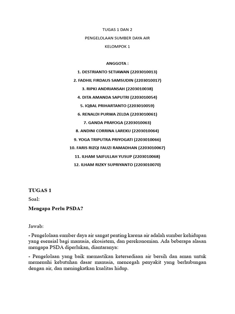 Pentingnya PSDA Terpadu untuk Keberlanjutan | PDF
