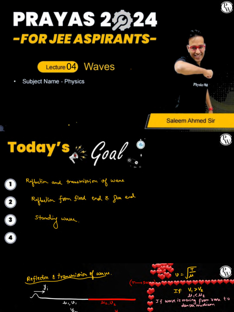Waves 04 - Class Notes - Prayas JEE 2024 | PDF
