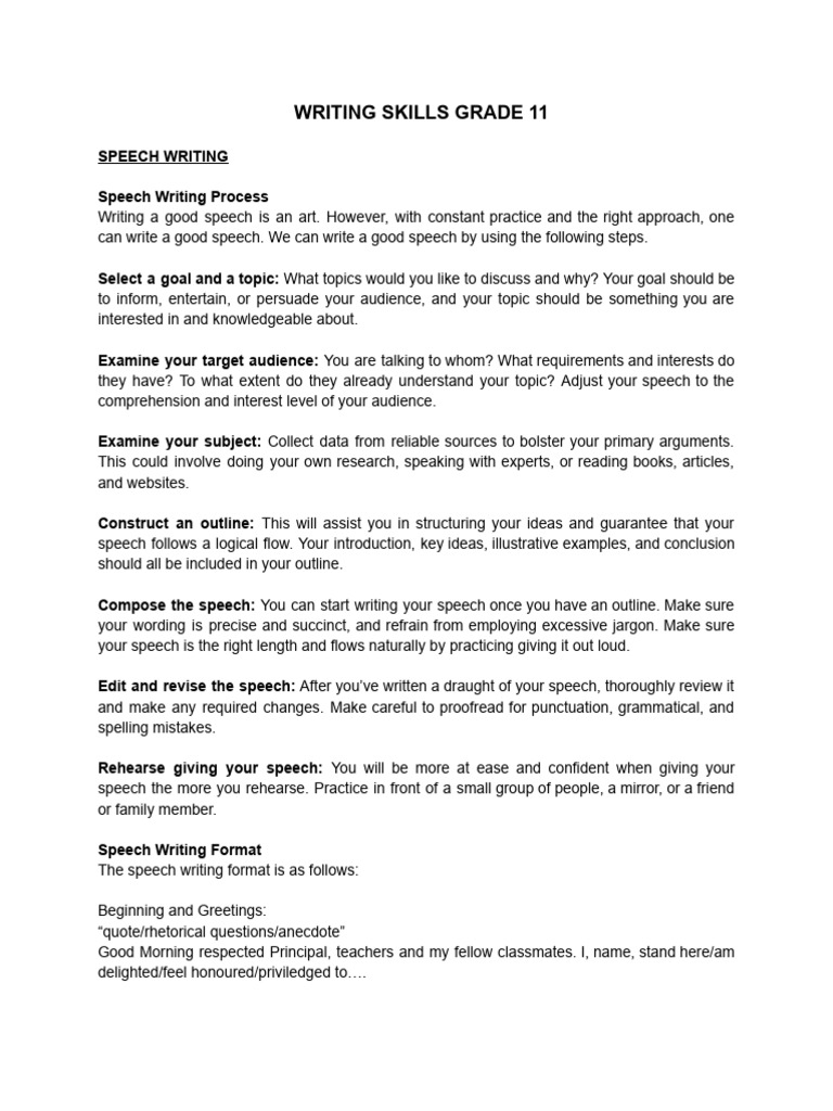 Grade 11 Speech Writing Guide | PDF | Mental Health | Recycling