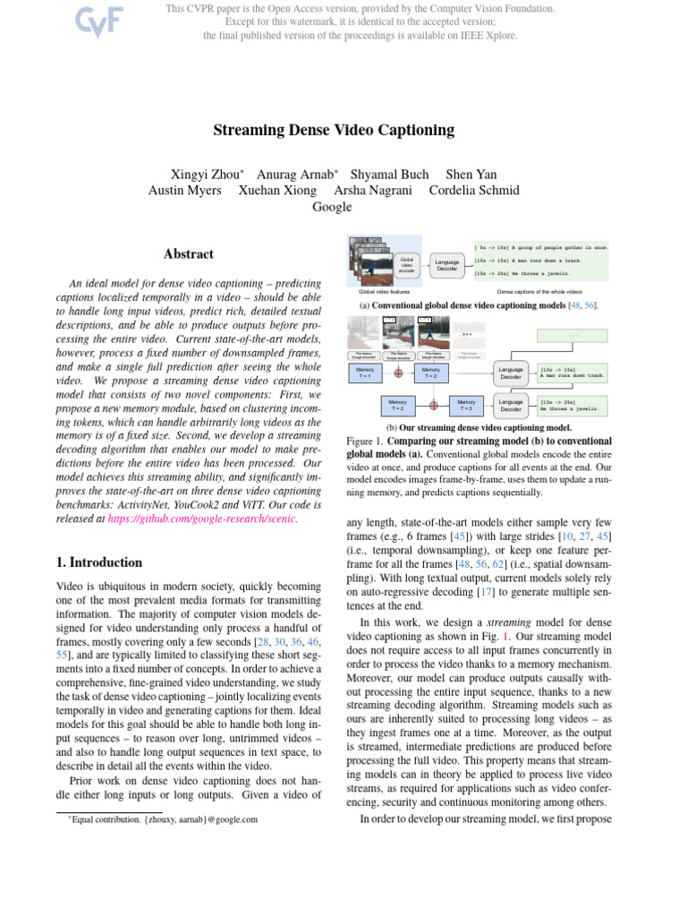 Streaming Dense Video Captioning Model | PDF | Computing