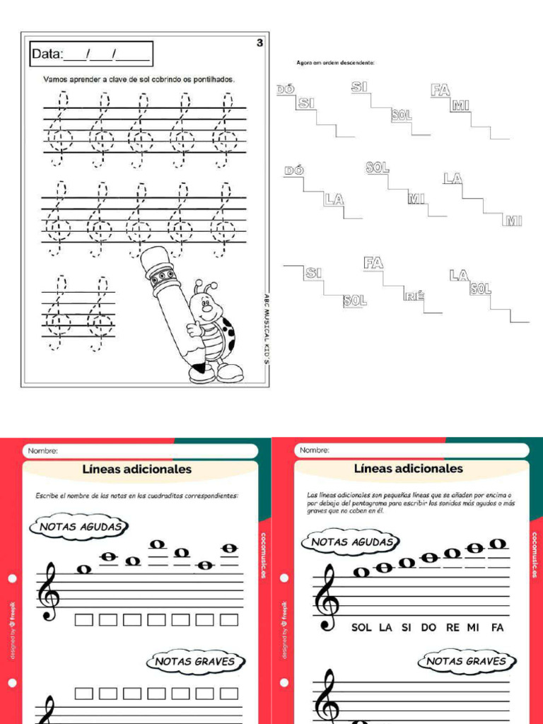 2 - Linhas Suplementares Clave de Sol | PDF