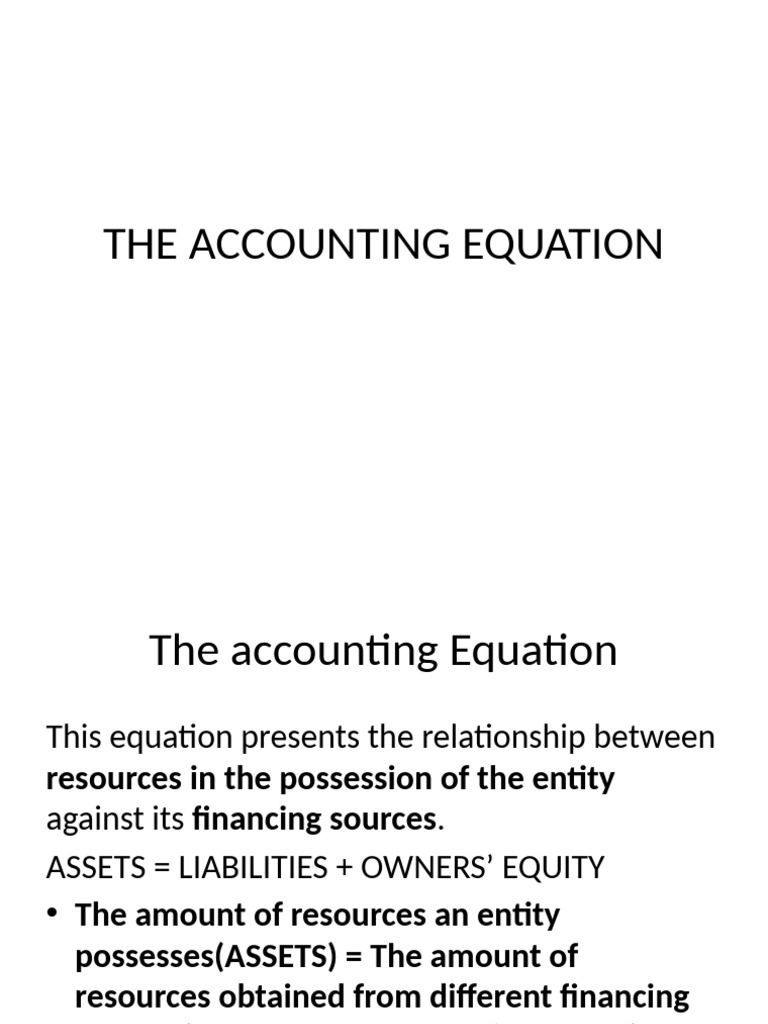 Lecture 3 ACCOUNTING EQUATION | PDF | Equity (Finance) | Debits And Credits
