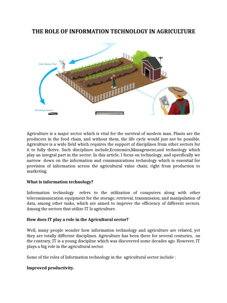 CBS - The Role of Information Technology in Agriculture | PDF ...