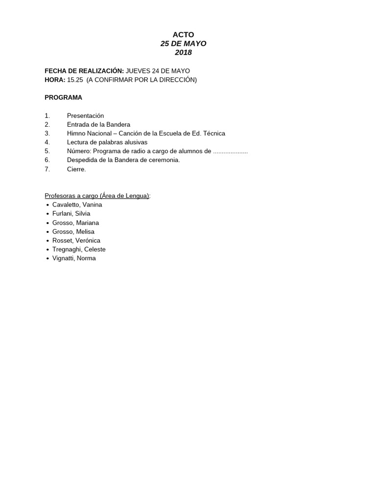 25 de Mayo - 2018 | PDF
