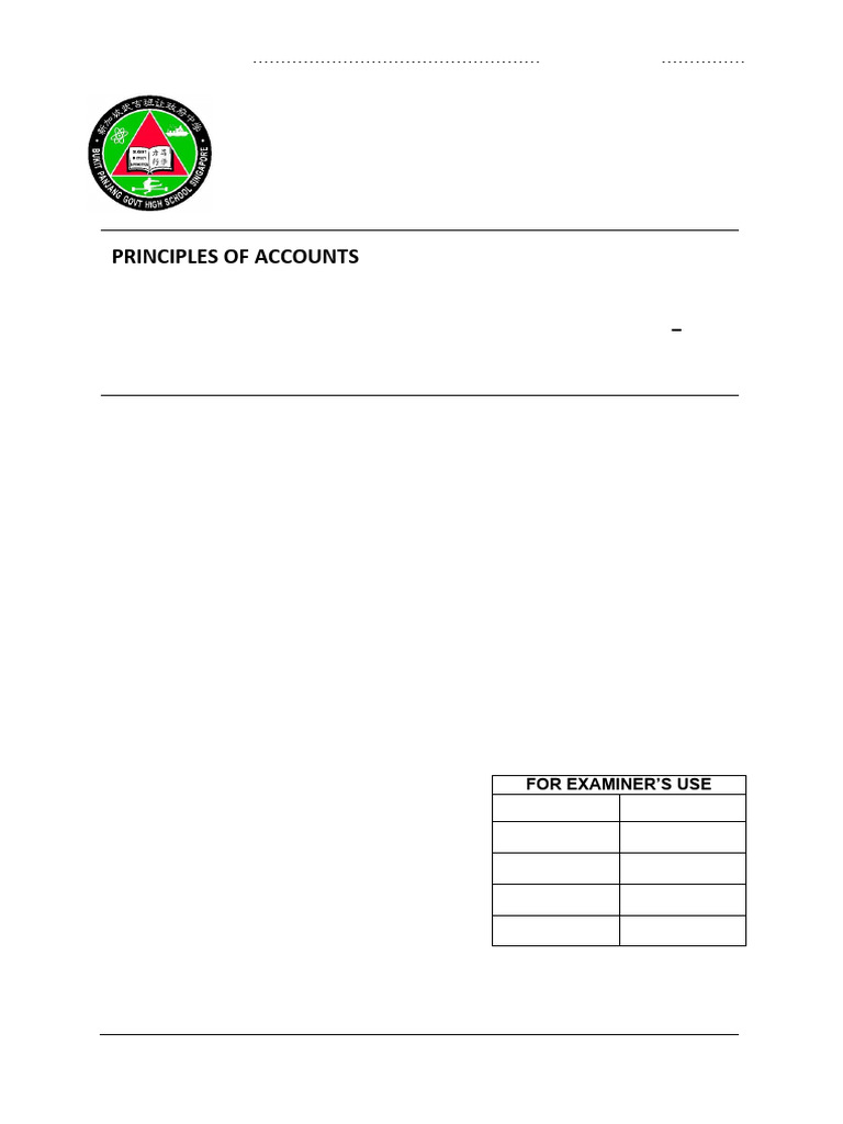 2024 O-Level Principles of Accounts Exam | PDF | Debits And Credits ...