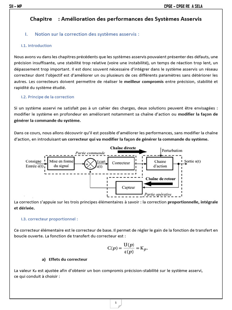 Correcteur à Avance de Phase en Asservissement PDF Régulation — free download