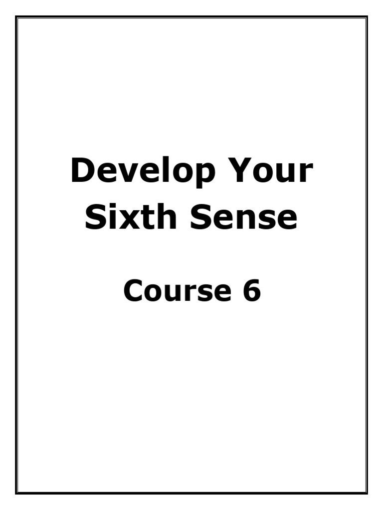 Enhance Your Sixth Sense: Exercises | PDF | Thought | Sleep