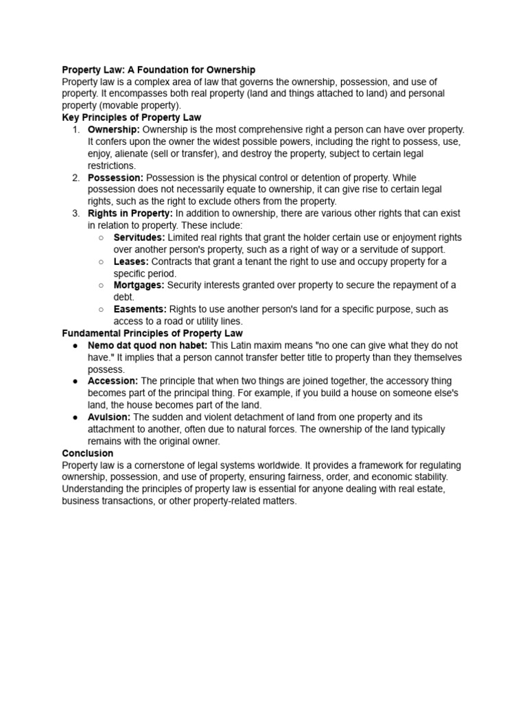 Understanding Property Law Basics | PDF | Property | Ownership