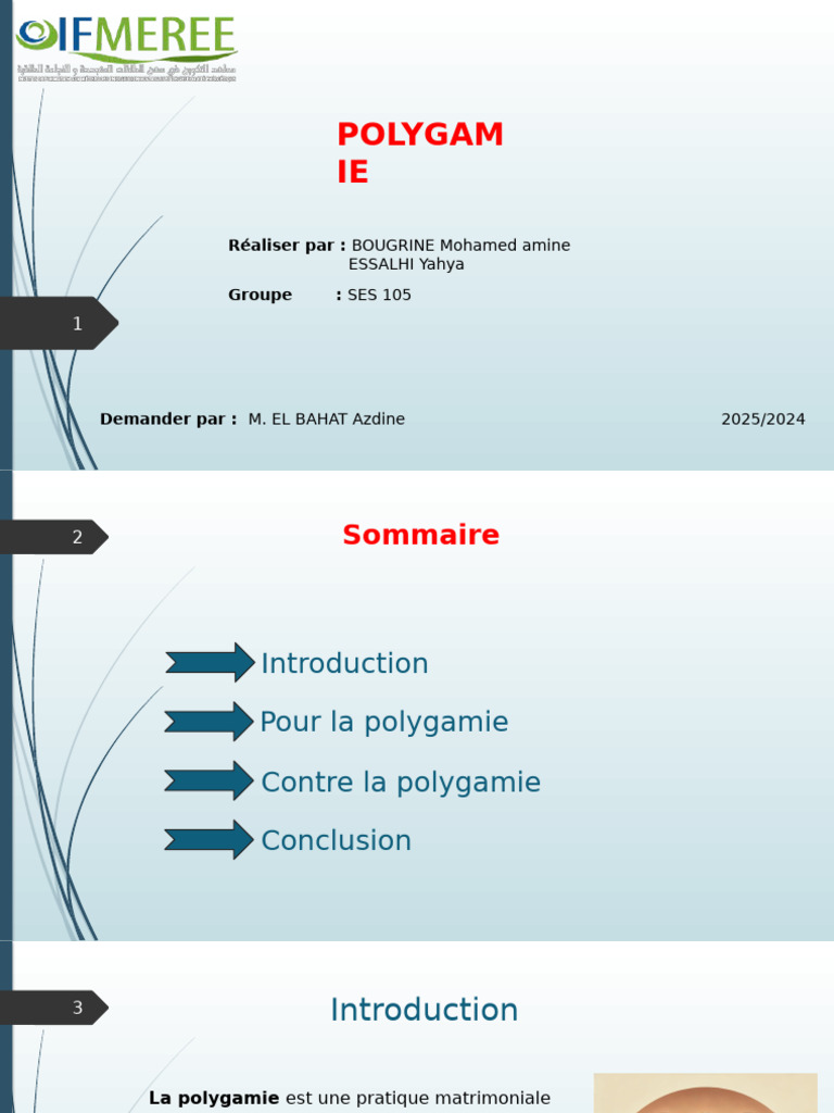 Polygamie : Avantages et Inconvénients | PDF | Polygamie