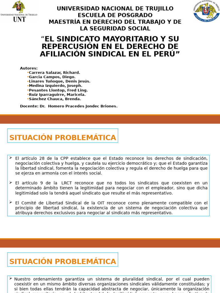 Repercusión del Sindicato Mayoritario en Perú | PDF | Sindicato ...