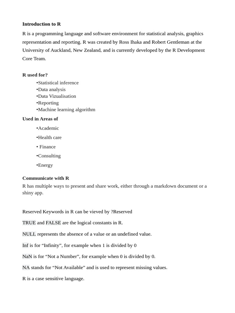 Introduction to R Programming Basics | PDF | Descriptive Statistics ...