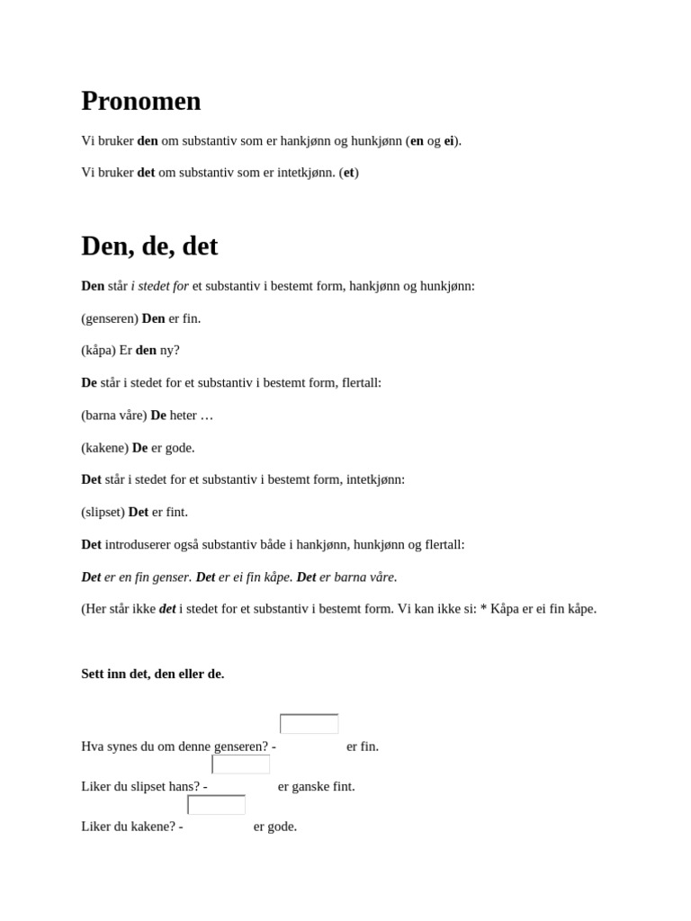Den - Det - de | PDF