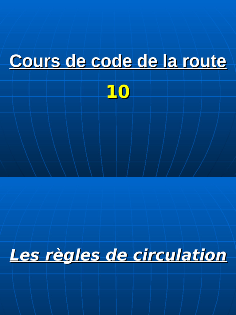 Règles de circulation et intersections | PDF