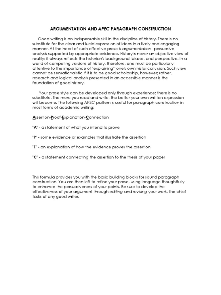 APEC Writing (Vagts) | PDF | Argument | Essays