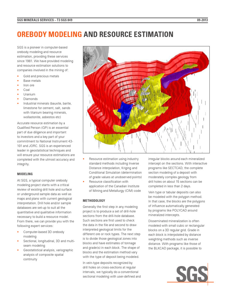 Orebody Modeling & Resource Estimation | PDF | Ore | Applied Mathematics