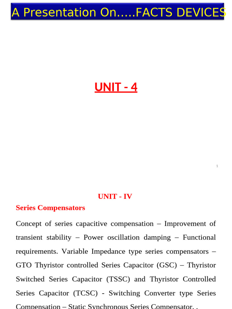 Series Capacitive Compensation in FACTS | PDF | Capacitor | Electrical ...